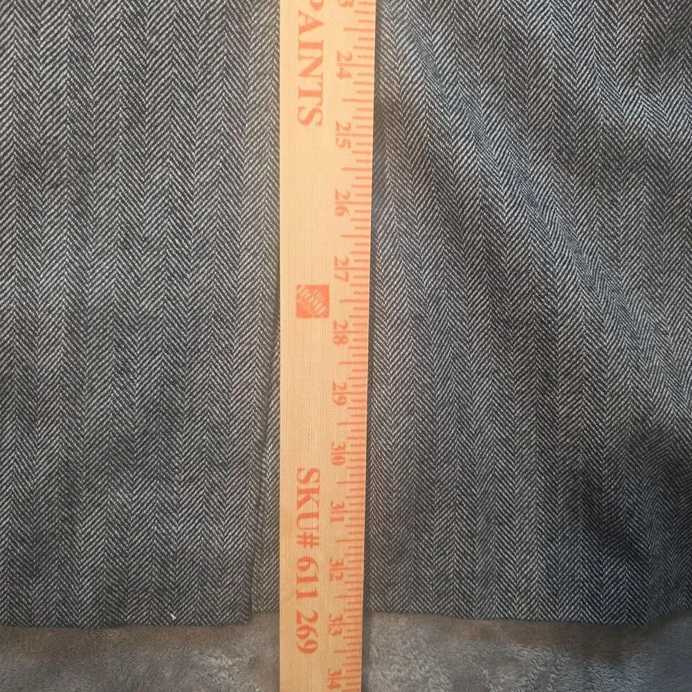 Botany 500 Sport Coat Mens 46 Long Gray Herringbone 100% Lambswool Tweed Jacket